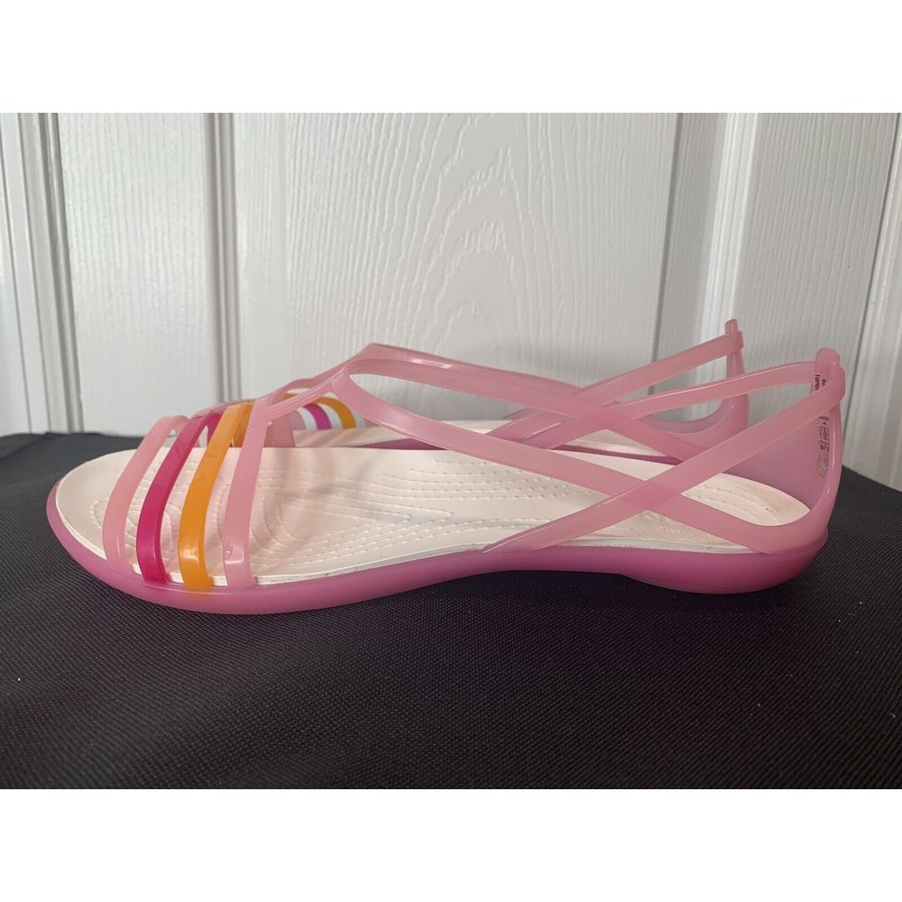 CROCS Pink and Yellow Women's Sandals - Picture 2 of 7